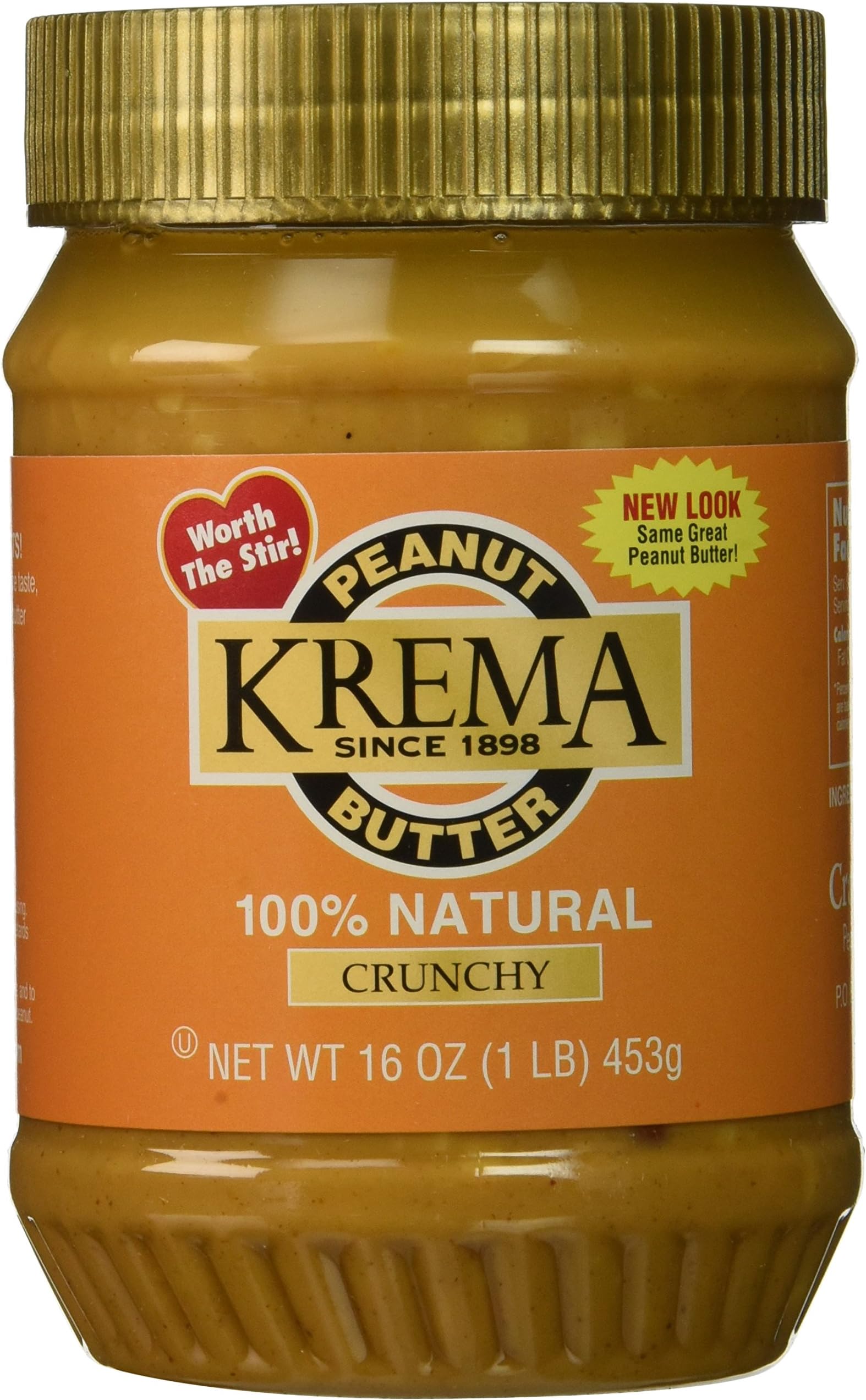 Krema Peanut Butter Natural Crunchy , 6 Pack