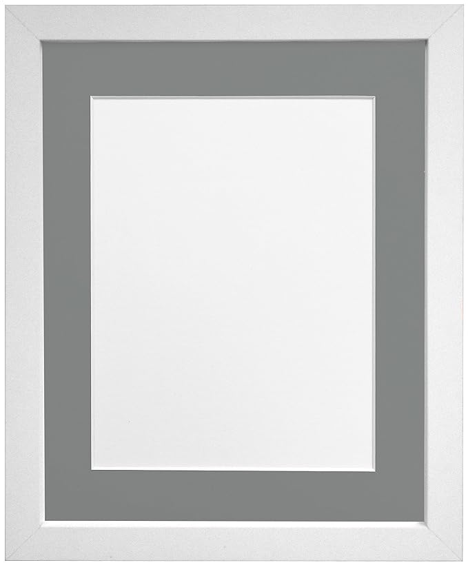 FRAMES BY POST 25mm wide H7 White Picture Photo Frame with Dark Grey