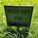 Garden Ornaments Cast Iron Keep Off The Grass Sign Green Black 23cm view 4
