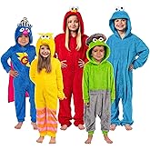 Sesame Street Kids' Character Union Suit Kigurumi Hooded One Piece Footless Fleece Pajama