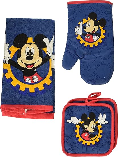 Amazon ディズニーミッキーマウス ブルー 4点キッチンセット タオル オーブンミトン 鍋敷き2点 Disney ディズニー 鍋つかみ ミトン 通販