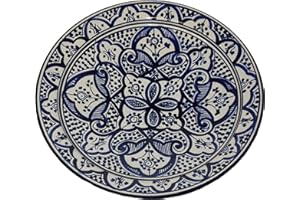 TREASURES OF MOROCCO Ceramic Plates Moroccan Handmade Safi Serving Plate Large 14 Inches