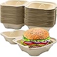 Avant Grub Durable, Grease-Proof 6x6 Clamshell Small To Go Box 100pk. Disposable, Leak-Proof and Microwavable Take Out Food Container With Hinged Lid. Great for Parties, Restaurants and Food Trucks!