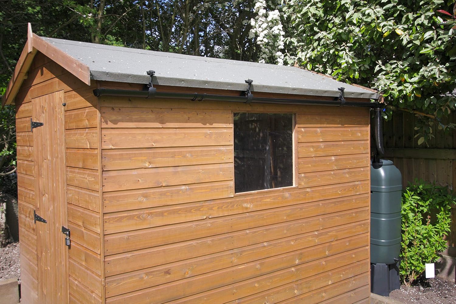 Hall’s Rainsaver 16ft Guttering Kit with Flexible Downpipe, Black ...