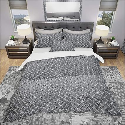 Amazon Com Design Art Designart Silver Metal Diamond Plate