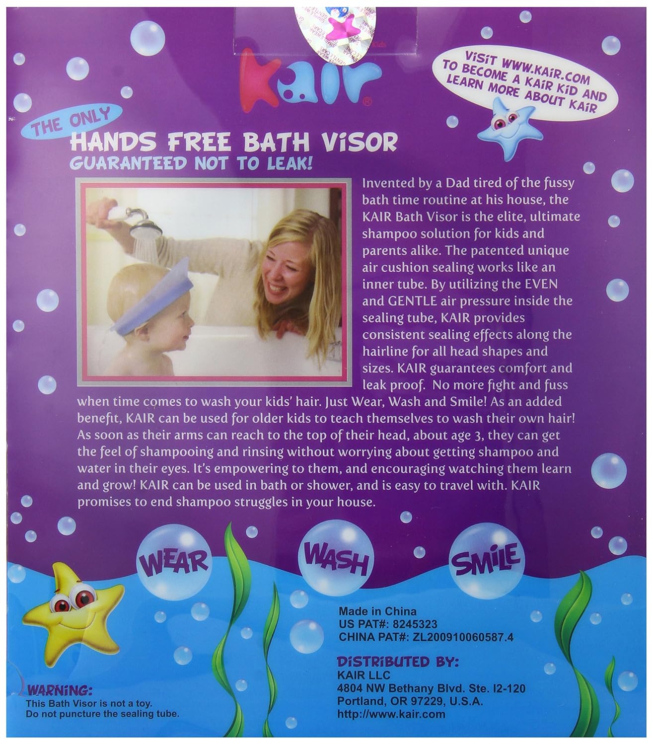 Kair Bath Visor for Babies, Safe Silicone Shower Cap for Kids, Shower Water Guard for Baby Bath and Toddler Bath - Blue : Bath Hair Visor : Baby