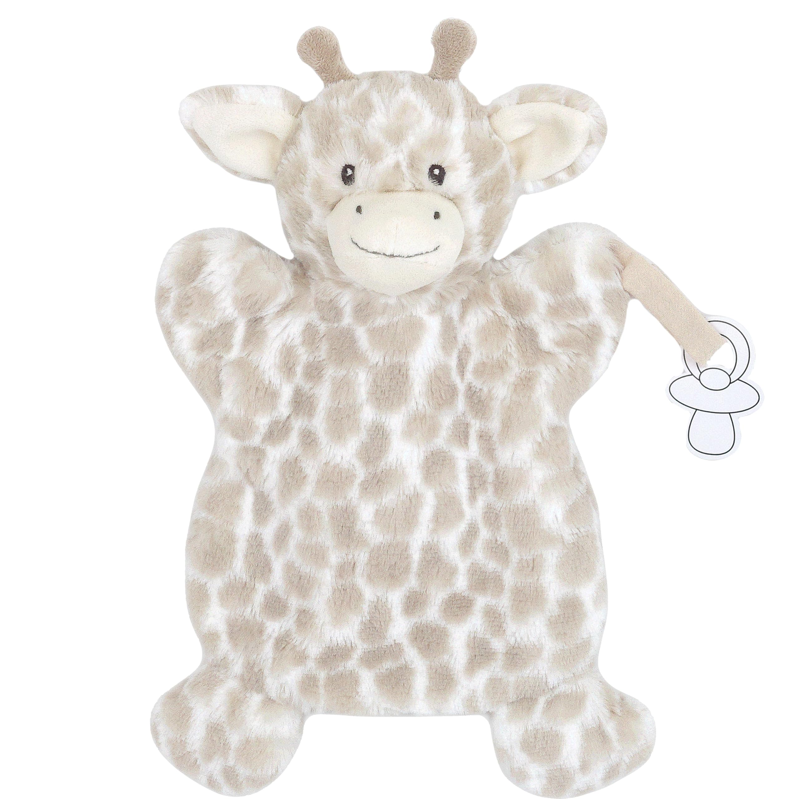 MON AMI Gentry Giraffe 12-Inch Pacifier Holder & Security Blanket for Girls | Soft Baby Blanket with Plush Puppet | Infant Comfort Companion | Perfect Newborn Essential for Birthdays & Baby Showers