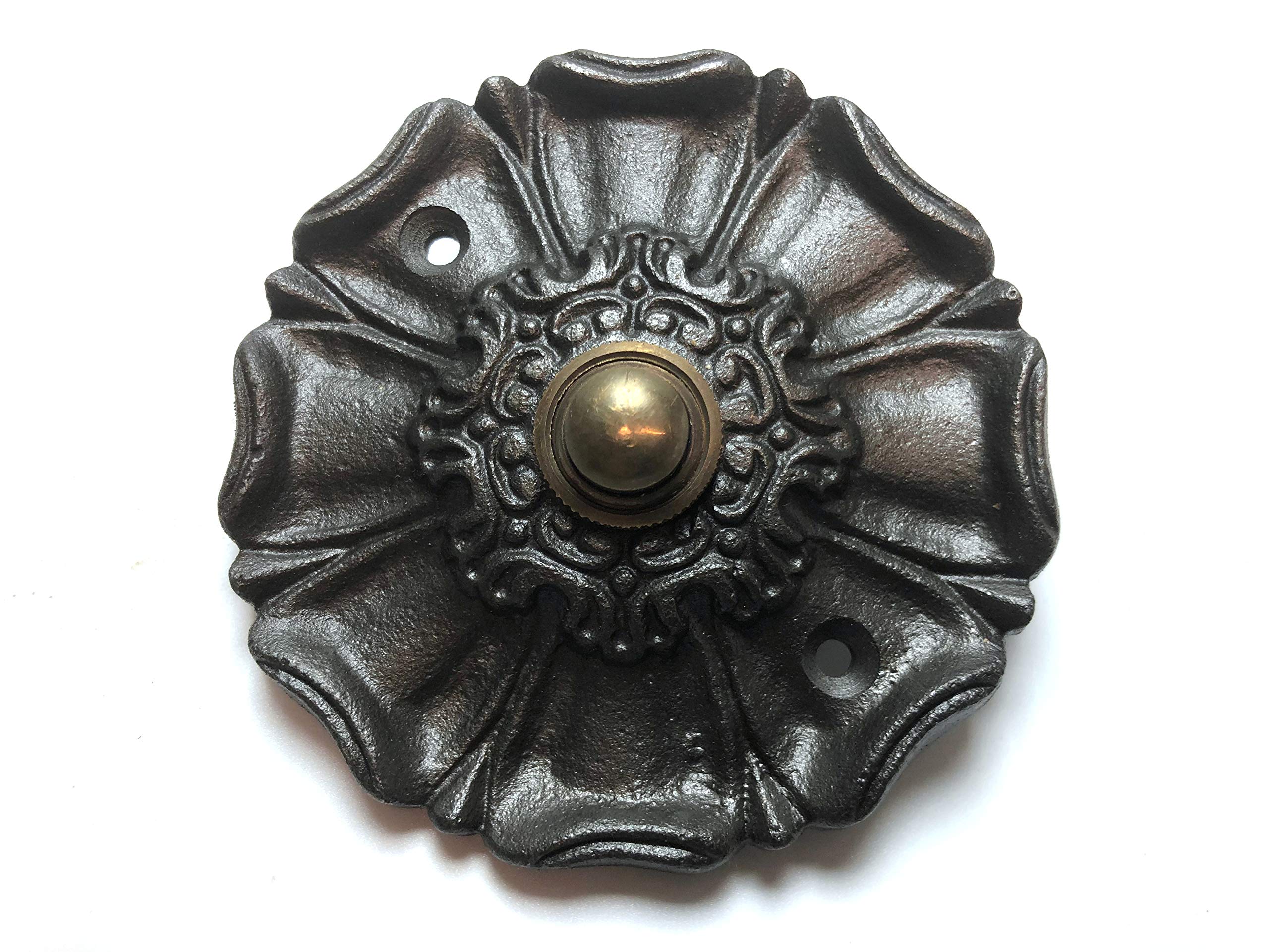 Door Bell Push 'EPPLEWORTH' Ant Iron 90mm / 3.5" Dia