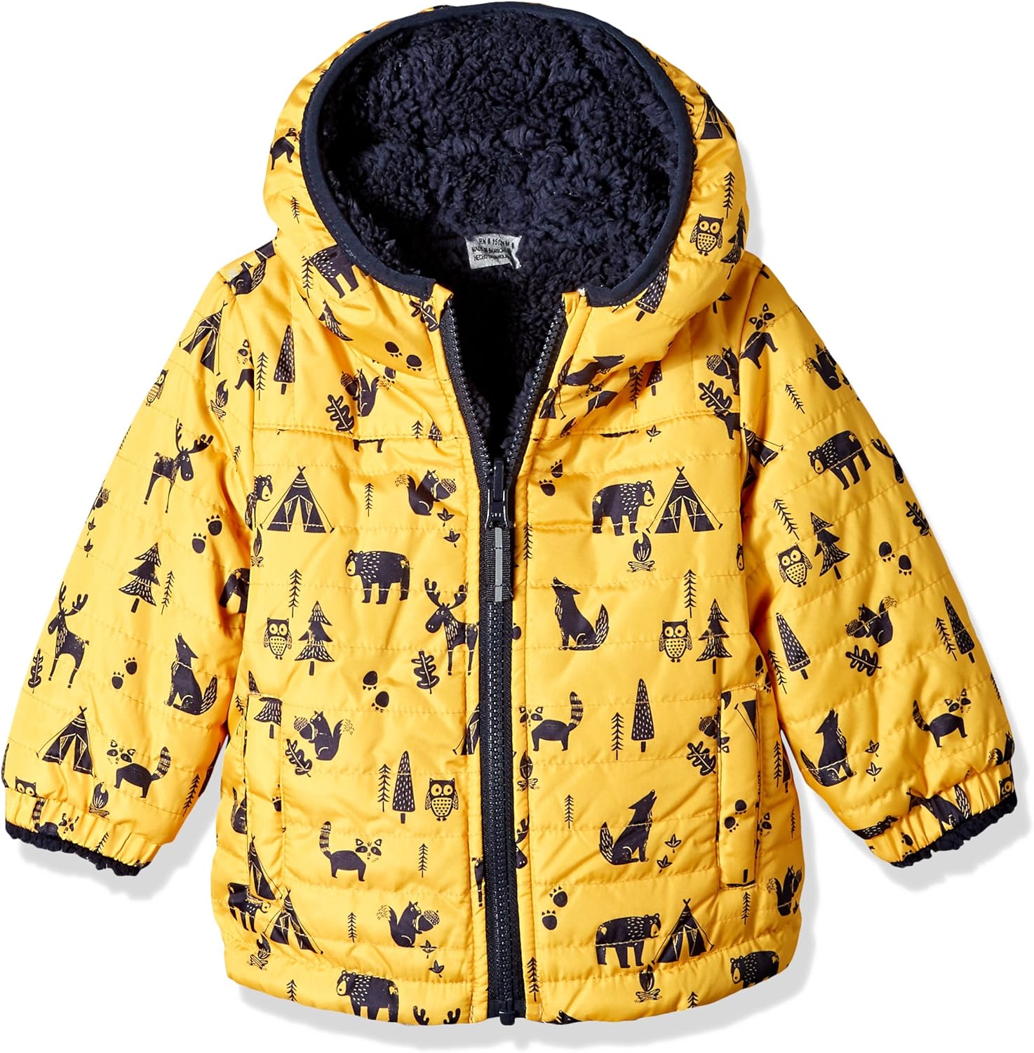 LONDON FOG Baby Boys' Reversible Fleece to Poly Jacket Down Alternative