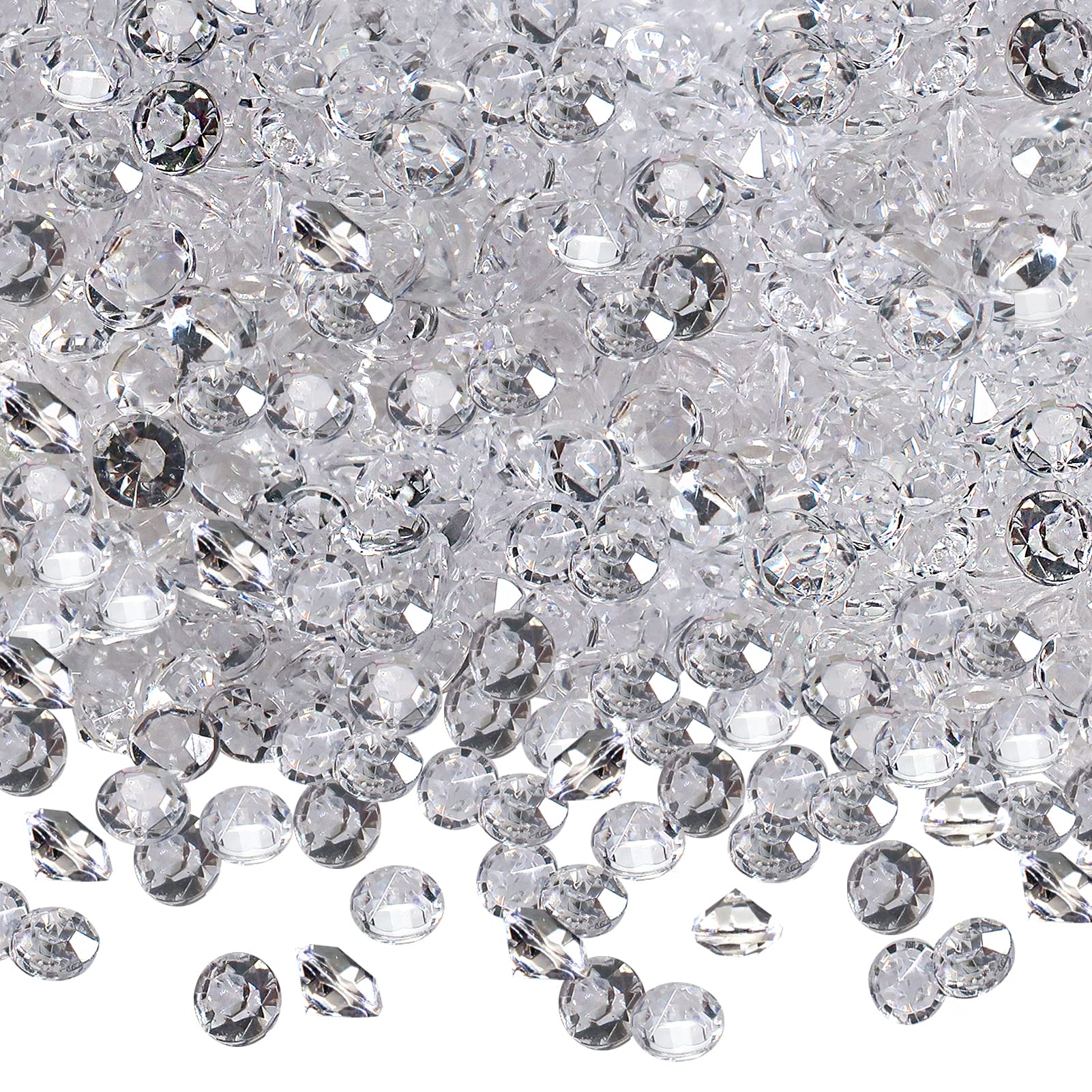 TOAOB 1000 Pieces 6mm Clear Tiny Acrylic Table Scatter Crystals Acrylic Diamonds Rhinestones for Table Decorations Wedding Decoration Bridal Shower Decoration