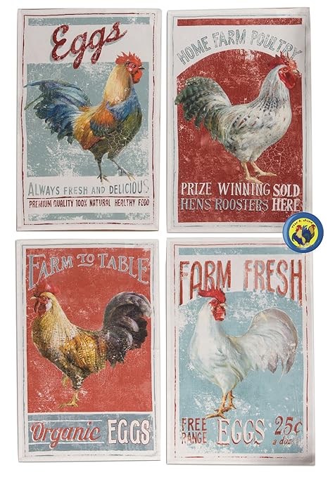 Rooster Kitchen Towel Set Of 4 Tea Towels Rooster Magnet Good