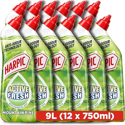 Harpic Active Fresh Mountain Pine Toilet Cleaner 750ml 12 Pack 9.0L