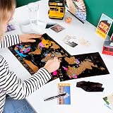 Atlas & Green World Map Scratchable Poster A3 + UK Map Gift Kit view 4