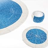 Penguin Home Handcrafted Glass Beaded Placemats Coasters Napkin Rings Set 12 view 6
