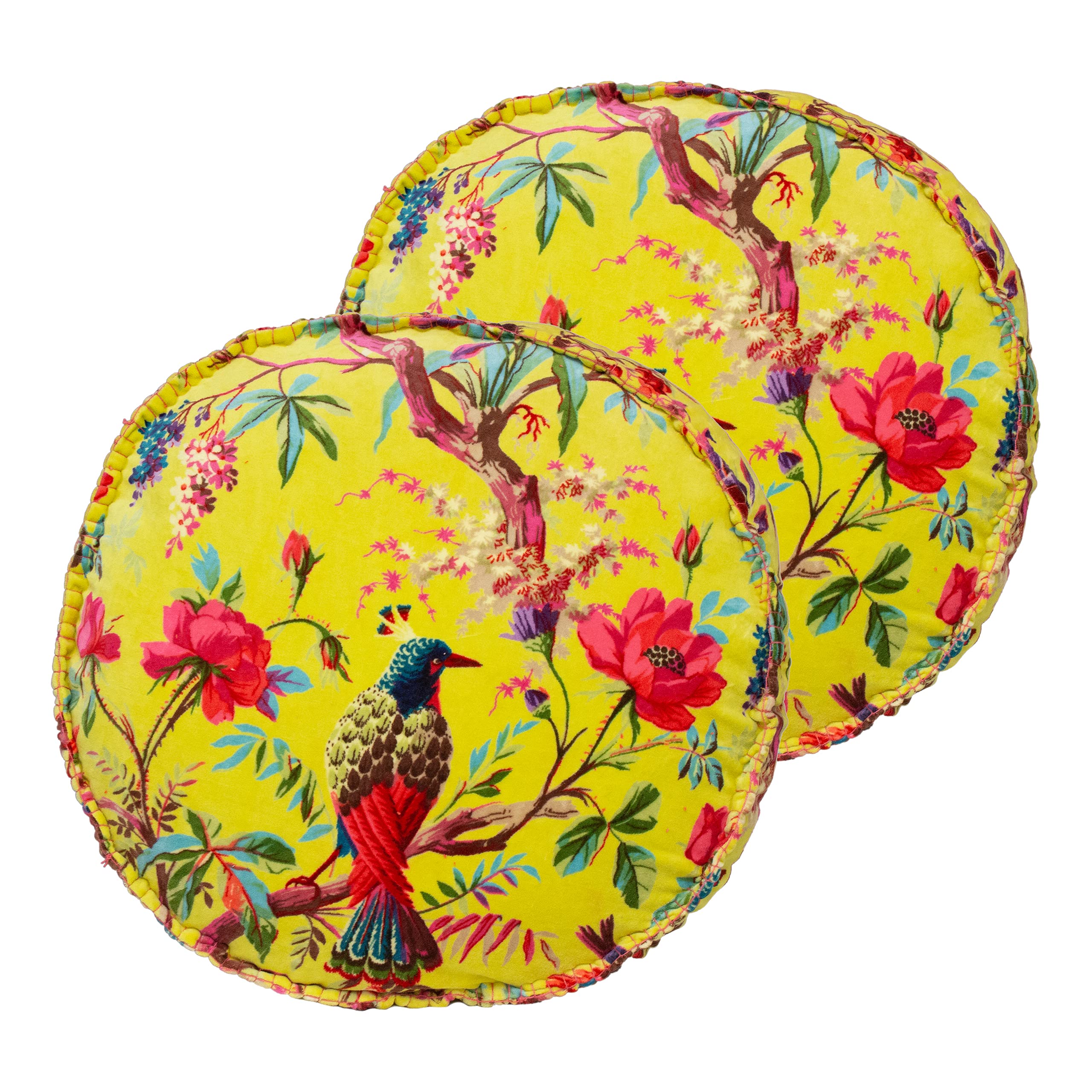 Paoletti Paradise Polyester Filled Cushions (Twin Pack), Acacia, 50 x 12cm