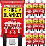 JJ CARE Fire Blanket – 10 Packs with Hooks