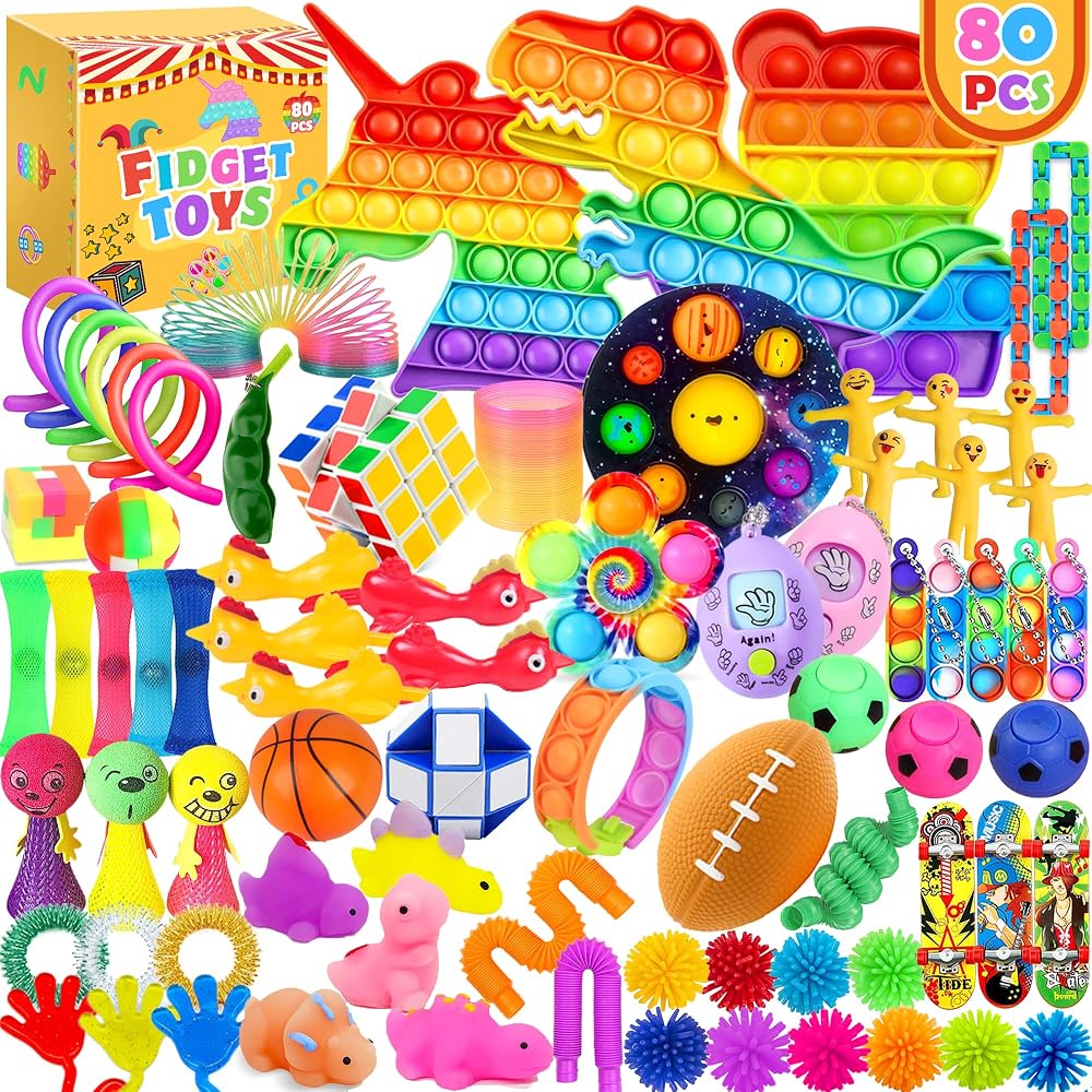 Chennyfun Rainbow Unicorn Fidget Toys Pack Stress Reliever Set