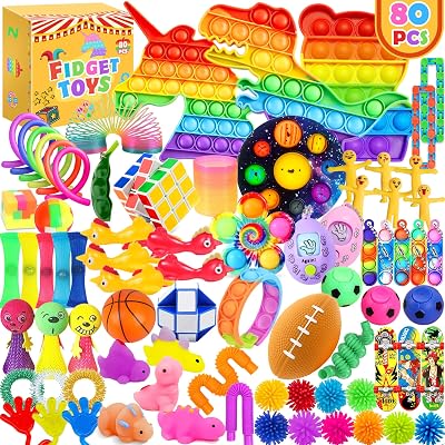 Chennyfun Rainbow Unicorn Fidget Toys Pack Stress Reliever Set