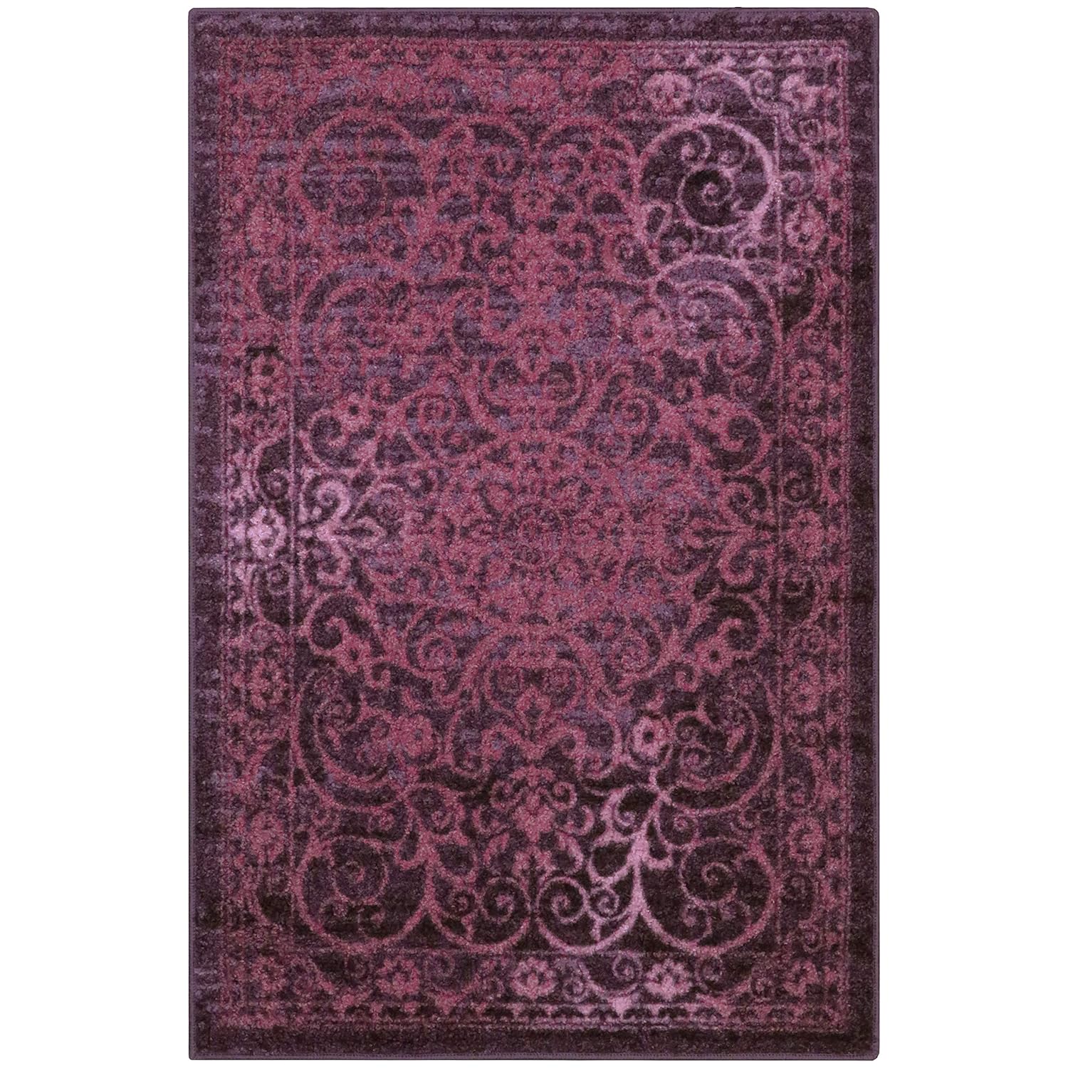 Maples Rugs Pelham 5 x 7 Large Area Rugs [Made in USA] for Living, Bedroom, and Dining Room, Wineberry Red