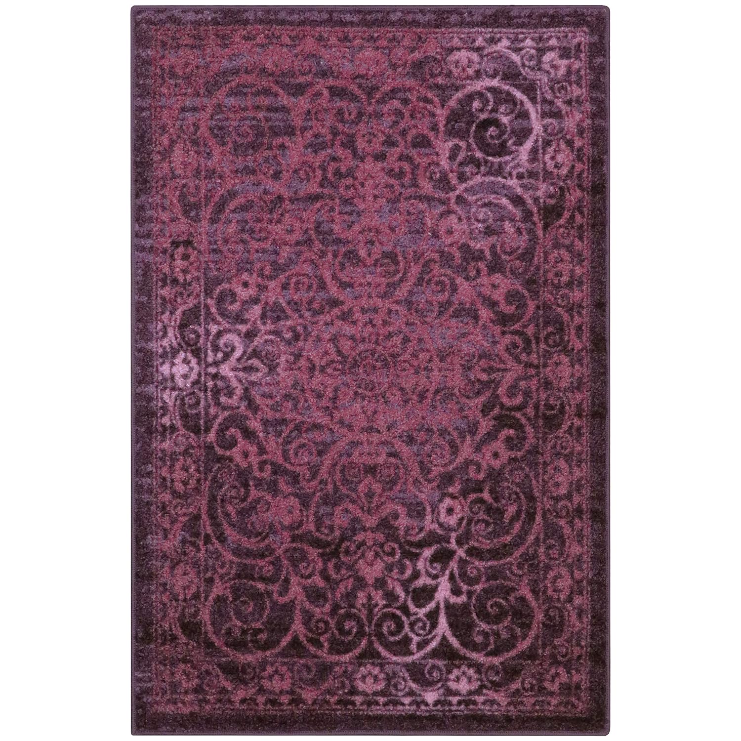 Maples Rugs Pelham 5 x 7 Large Area Rugs [Made in USA] for Living, Bedroom, and Dining Room, Wineberry Red