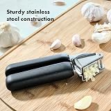 OXO Good Grips Garlic Press Stainless Steel Large Hopper Comfort Handles view 2