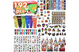 JoyCub 192Pcs Halloween Favors Stationery Gift Set, Trick or Treat Gifts for Kids, 24 Pack Halloween Party Favors for Kids Classroom Prizes Bulk Halloween School Supplies Goodie Bag Stuffers Fillers.