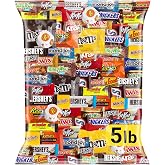 Assorted Candy Variety Pack 5 lb, 225 Ct - Individually Wrapped Chocolate | Mini Candy Bars, Milk and Dark Chocolate Snacks, Candy Mix for Office, Parties, Goodie Bags, Gifts - Bulk Candy Assortment