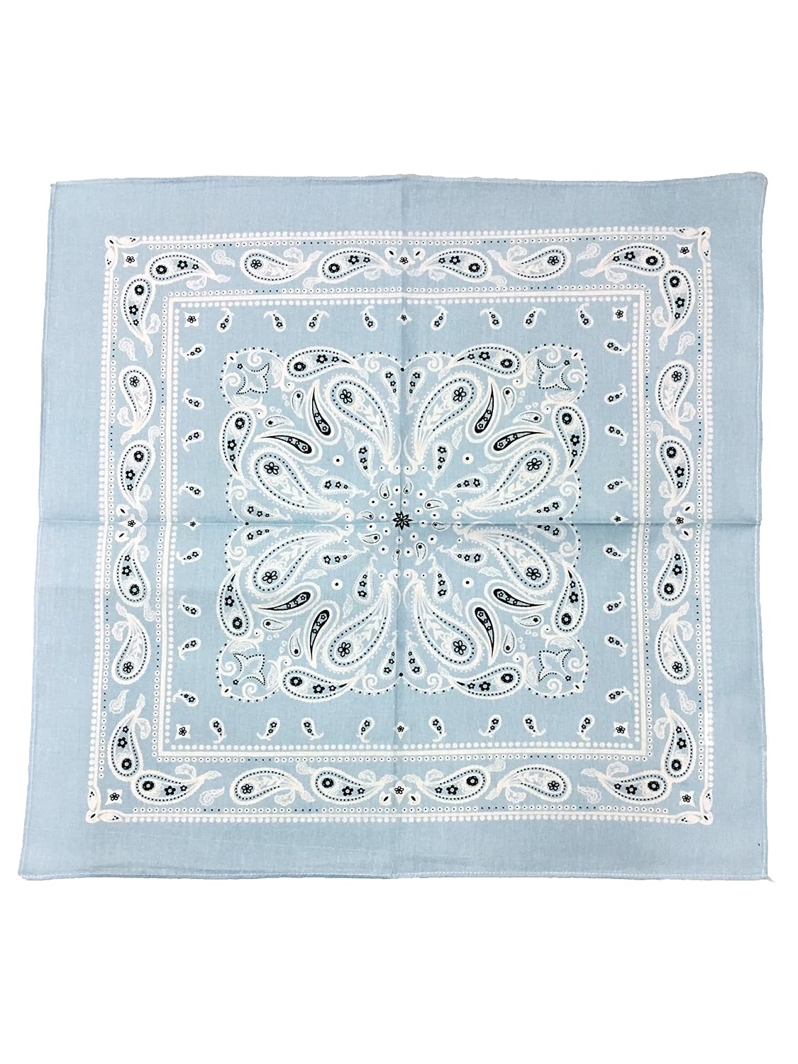 3 pieces of baby blue bandanas unisex bandanas printed bandanas cotton bandanas paisley bandanas men bandanas gents bandanas cowboys bandanas bikers bandanas