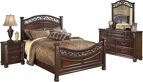 Ashley leahlyn 4 Schlafzimmer-Set Cal King Panel Bett Kommode Spiegel