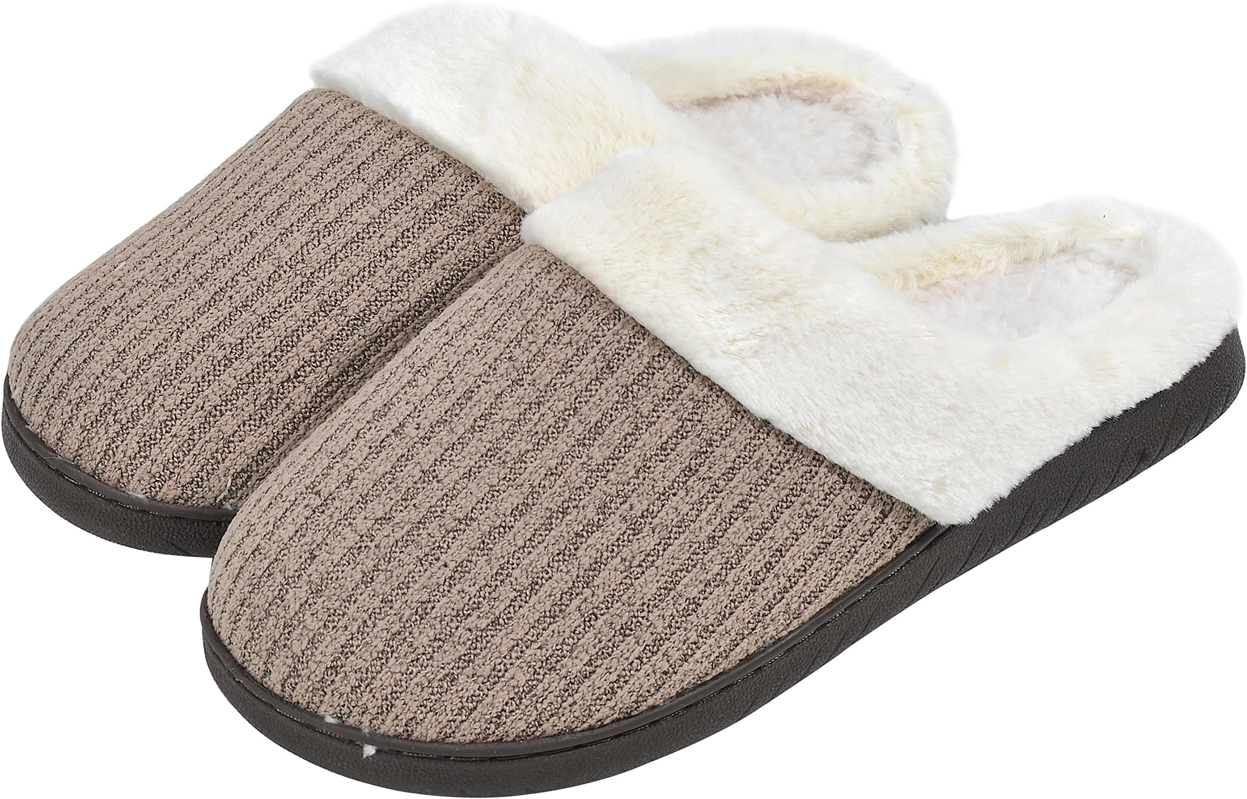 woogwin Women's House Slippers Winter Warm Non-Slip Memory Foam Indoor Shoes