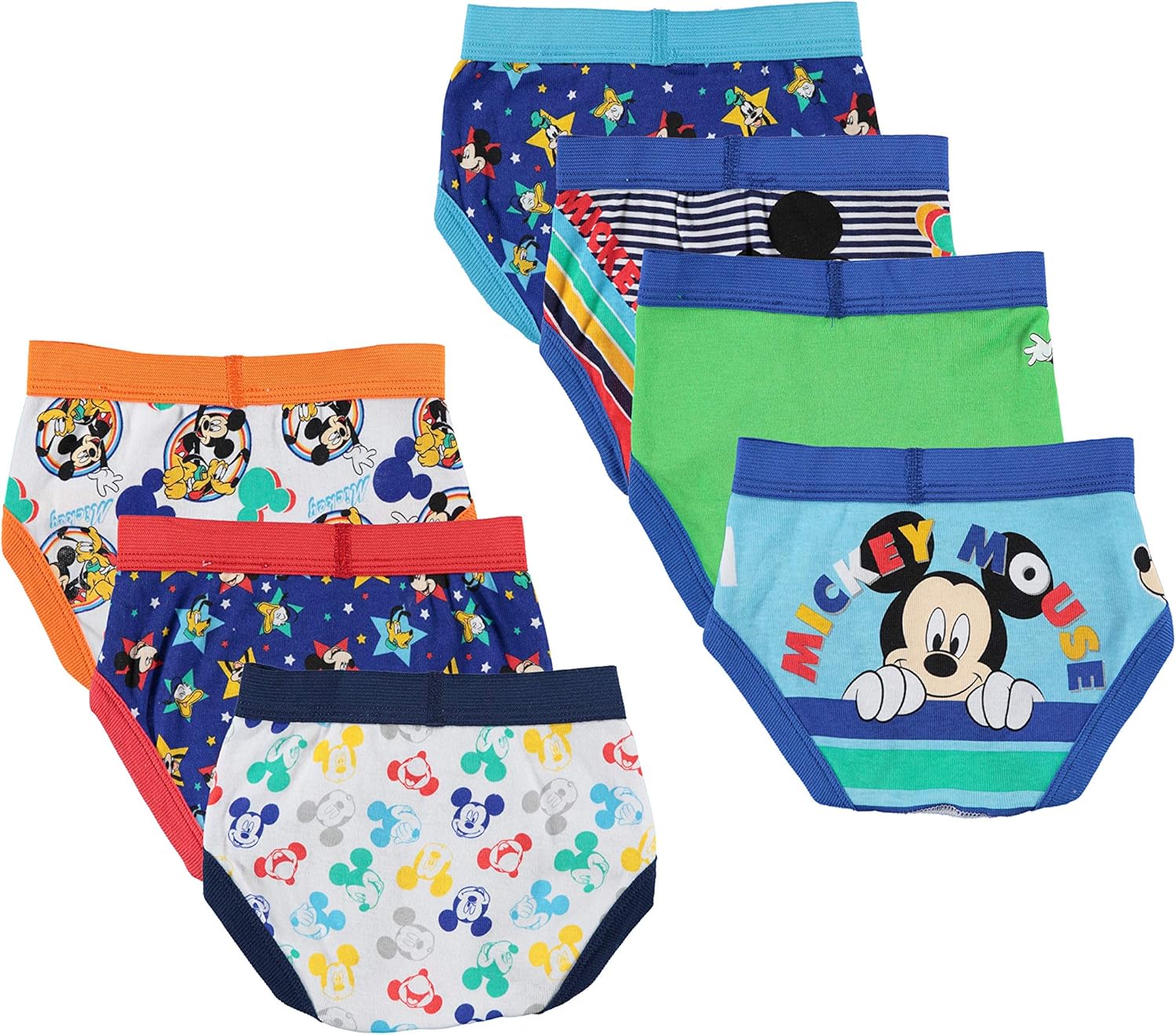 Disney Boys' Toddler Mickey Mouse 3-Pack or 7-Pack Briefs 18M, 2/3T, 4T: Clothing