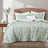 LANCO MODERN LIFESTYLE Sage Green Comforter Set, King Size, Vivid Leaves Branch 3 Pieces Bedding Set, Soft Polyester Microfiber Print, All Seasons, 1 Lightweight Comforter and 2 Pillow Shams