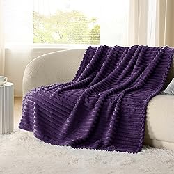 Bedsure GentleSoft Purple Fleece Blanket for Couch