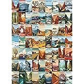 WESEN 1000 Piece Jigsaw Puzzles for Adults - National Parks, Travel Poster Landscape Puzzle Including Zion Yellowstone Yosemite, Nature Scenery Mountain Scene Challenging Family Jigsaw Puzzle Toy Game