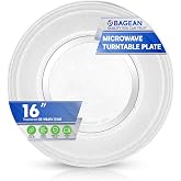 Microwave Plate Replacement 16 inch Fits WB49X10189 GE FMicrowave Glass Plate - Exactly Replaces Rotating Microwave Turntable Plate - Durable Oven Microwave Tray Dish For Better Reheating and Cooking