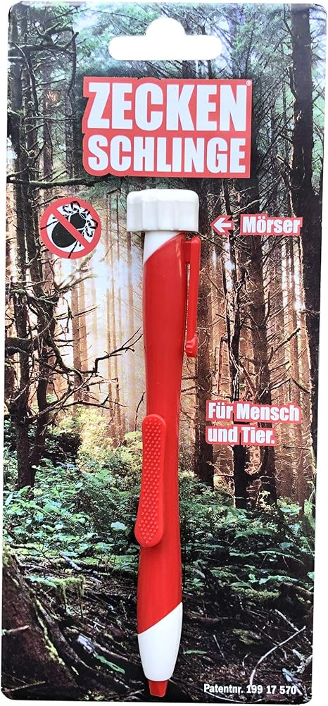 Bonetti Zeckenschlinge In Kugelschreiberform Zecken Schlinge Stift Rot Amazon De Haustier