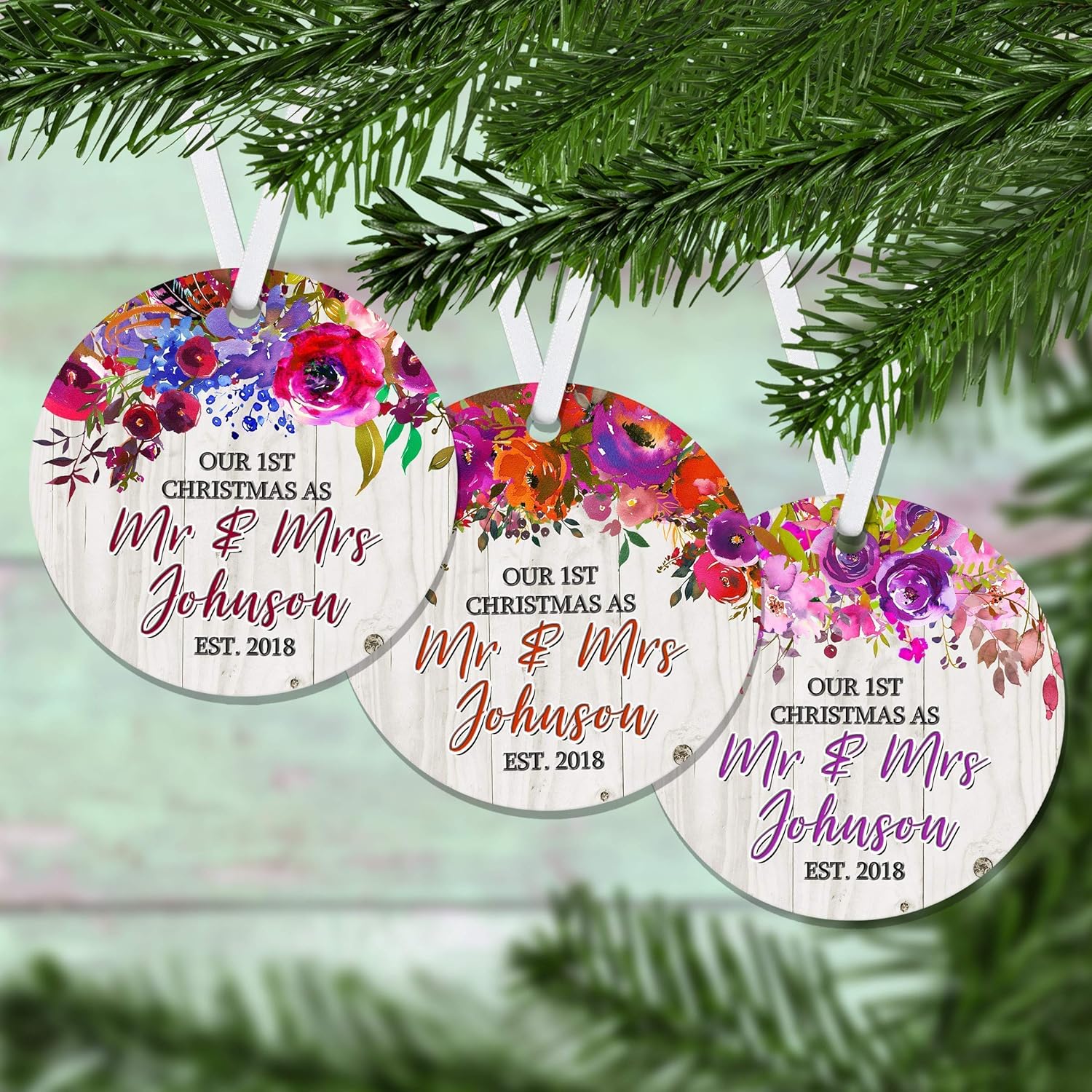 Amazon Com Our 1st Christmas Together Ornament 2019 Established Personalized Mr And Mrs Ornaments Wedding Gift For Couples Christmas Gift Ideas Newlywed First Married First Year Ro0044 Ro0049 Handmade