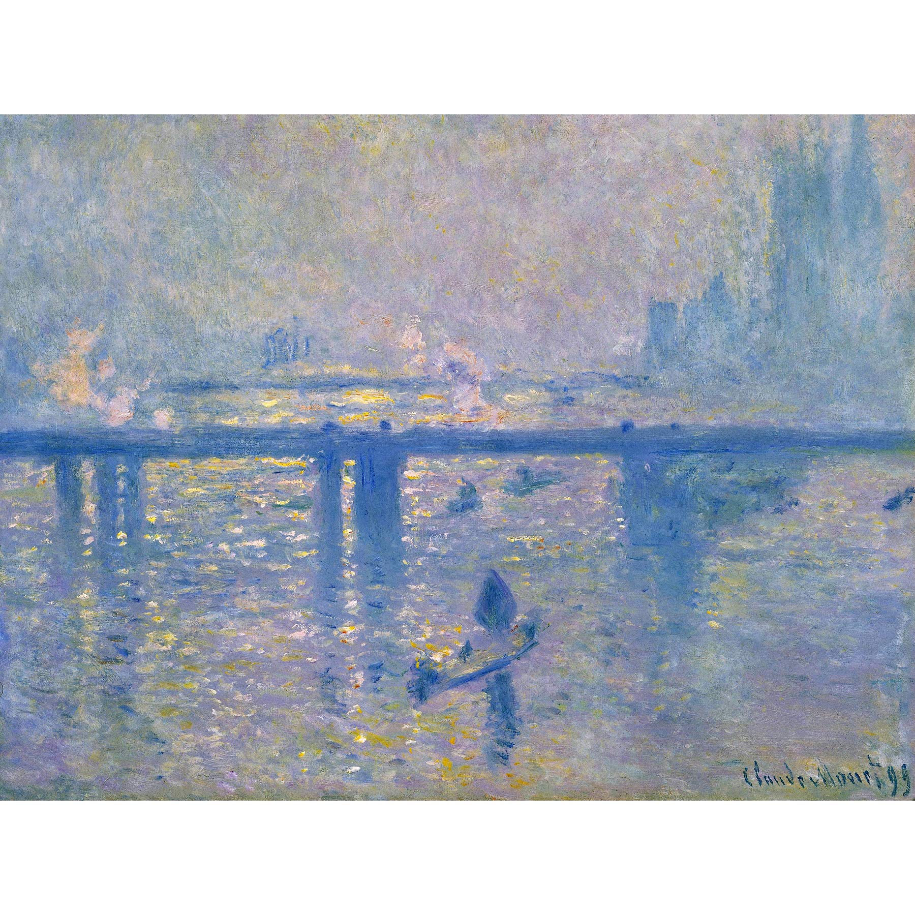 Claude Monet Charing Cross Bridge Extra Large Wall Art Print Premium Canvas Mural