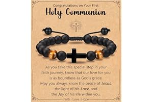 Leyung Cross Bracelet Gifts for Boys, Easter Basket Stuffers Baptism Confirmation First Holy Communion Christmas Christening Gifts for Boys Son Grandson Nephew Godson Brother