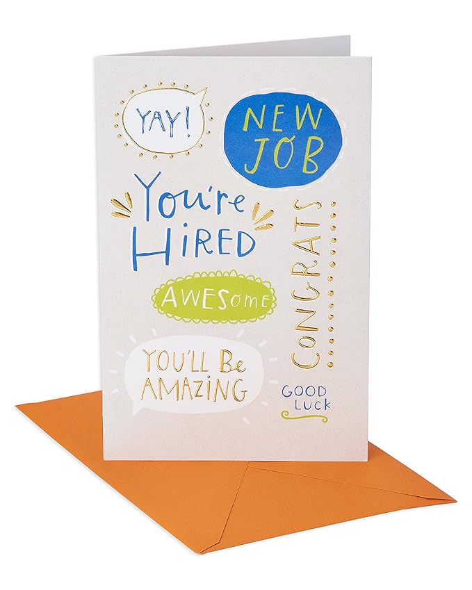 American Greetings You're Hired New Job Congratulations Card with Foil