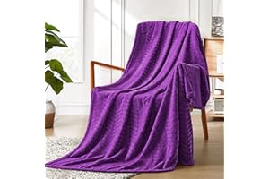 Excervent Soft Flannel Fleece Throw Blanket, Lightweight Blankets Chevron Pattern for Sofa, Couch, Bed - Fluffy Warm Cozy Decorative Blanket,50x60 inches Purple
