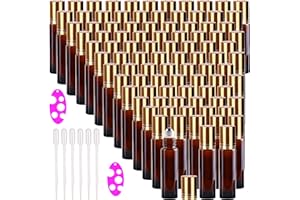 inice 100 10ml Amber Galss Roller Bottles Essential Oils Applicator With Stainless Steel Roller Balls Aluminium Alloy Cap