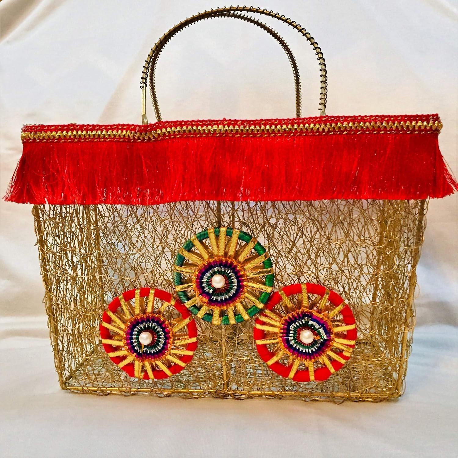 Buy The Happiness Hampers, Metal Gift Basket with Handle, Designer