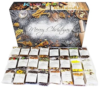 C&T Knusperkalender 2018 - Adventskalender - 24 leckere Knabbereien für den Advent mit 24 Mischungen aus Mandeln, Cranberries