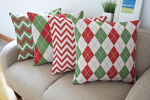 Amazon Com Howarmer Cotton Linen Christmas Decorative Pillows