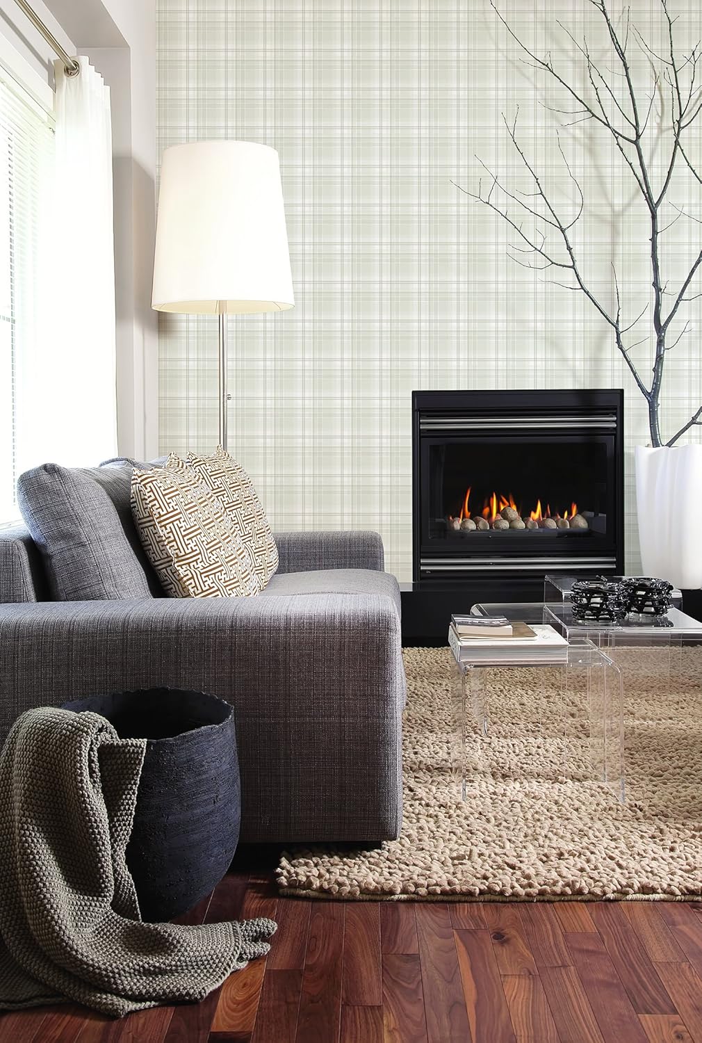 Galerie G56307 Nordic Elements Tartan Design Wallpaper, Grey, 10m x 53cm - Image 3