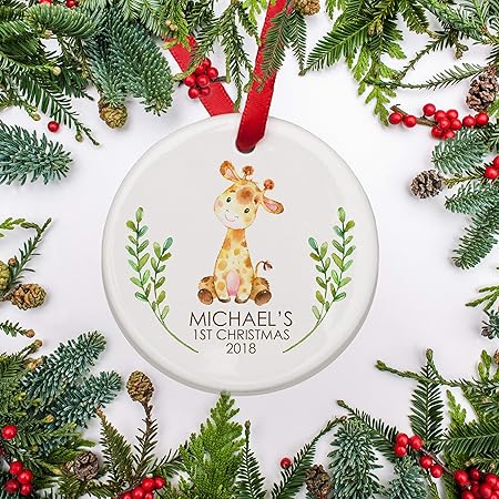 baby's first christmas giraffe ornament
