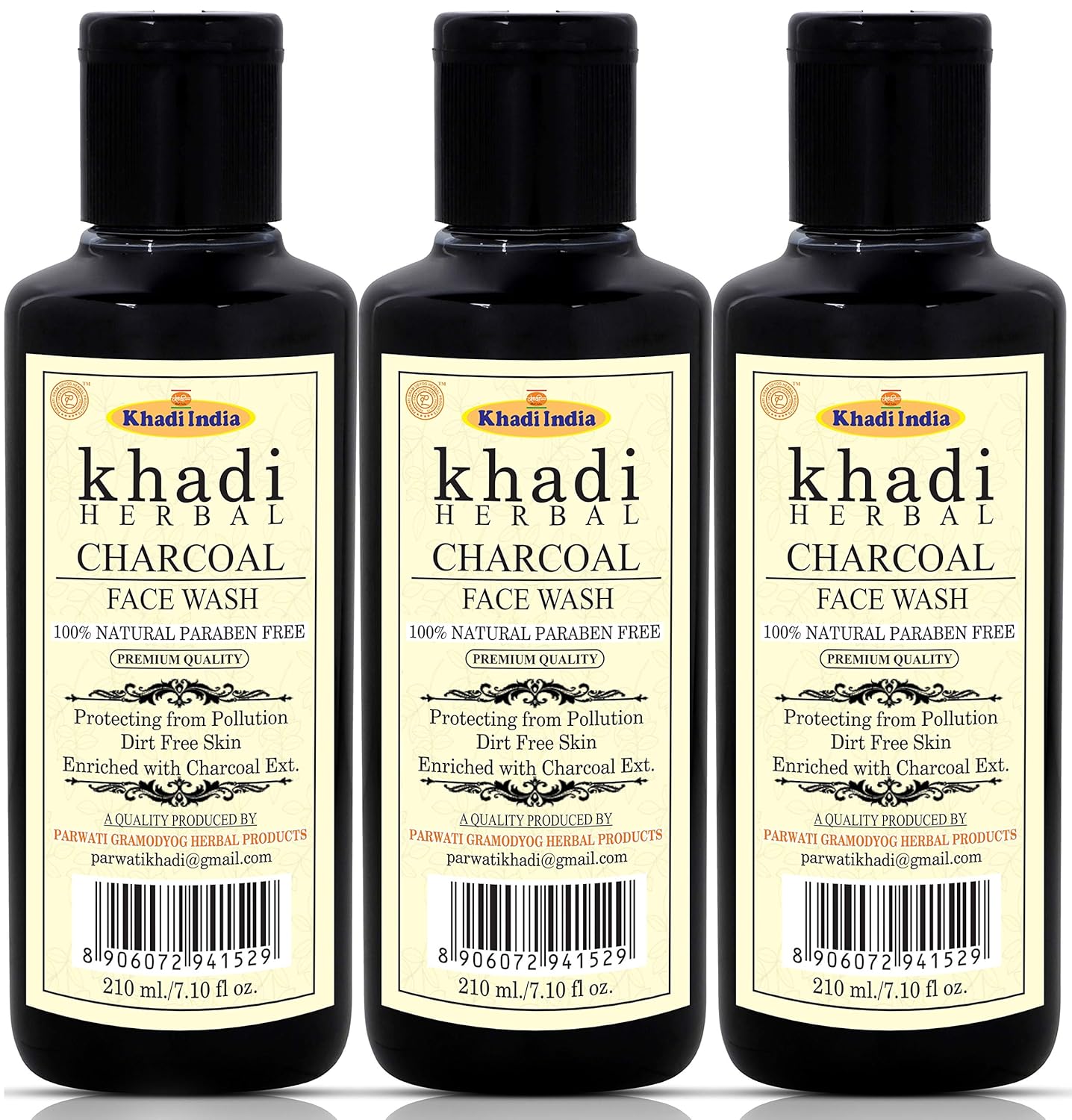 khadi natural charcoal face wash