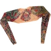 Wild Rose Ladies Day of The Dead Tattoo Sleeve Shrug Sugar Skull Skeleton, Tan