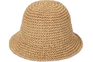 Rulala Fancy Womens Sun Hat Handmade Straw Bucket UV Protection Wide Brim Packable Travel Summer Cap for Beach UPF 50+